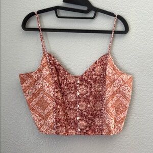 American Eagle Outfitters Pink Camisole Crop Top Size Large